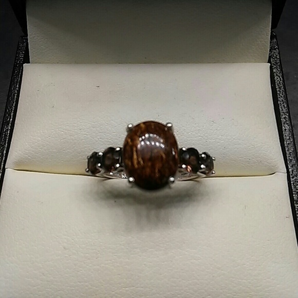 4.75ctw Genuine Goldflake Felspar Platinum/925 - Picture 7 of 8